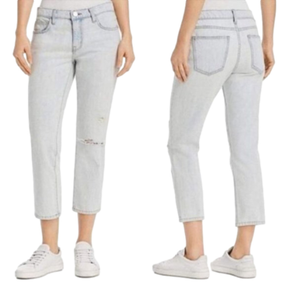Current/Elliott New Womens Size 28 The Cropped Straight Channon Destroy Jeans